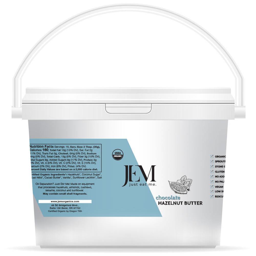 Chocolate Hazelnut Butter Bulk Bucket 8 lb - JEM Organics
