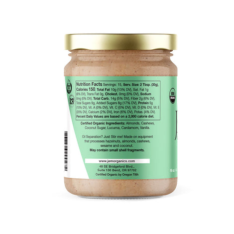 Cashew Cardamom Almond Butter – JEM Organics